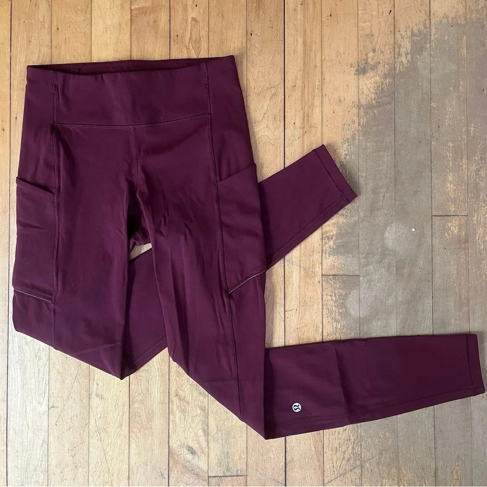 Burgundy Leggings with Logo